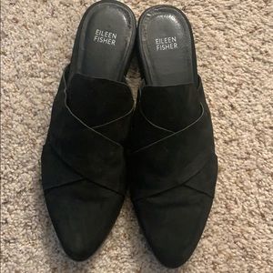 Eileen Fisher all black slip in flats